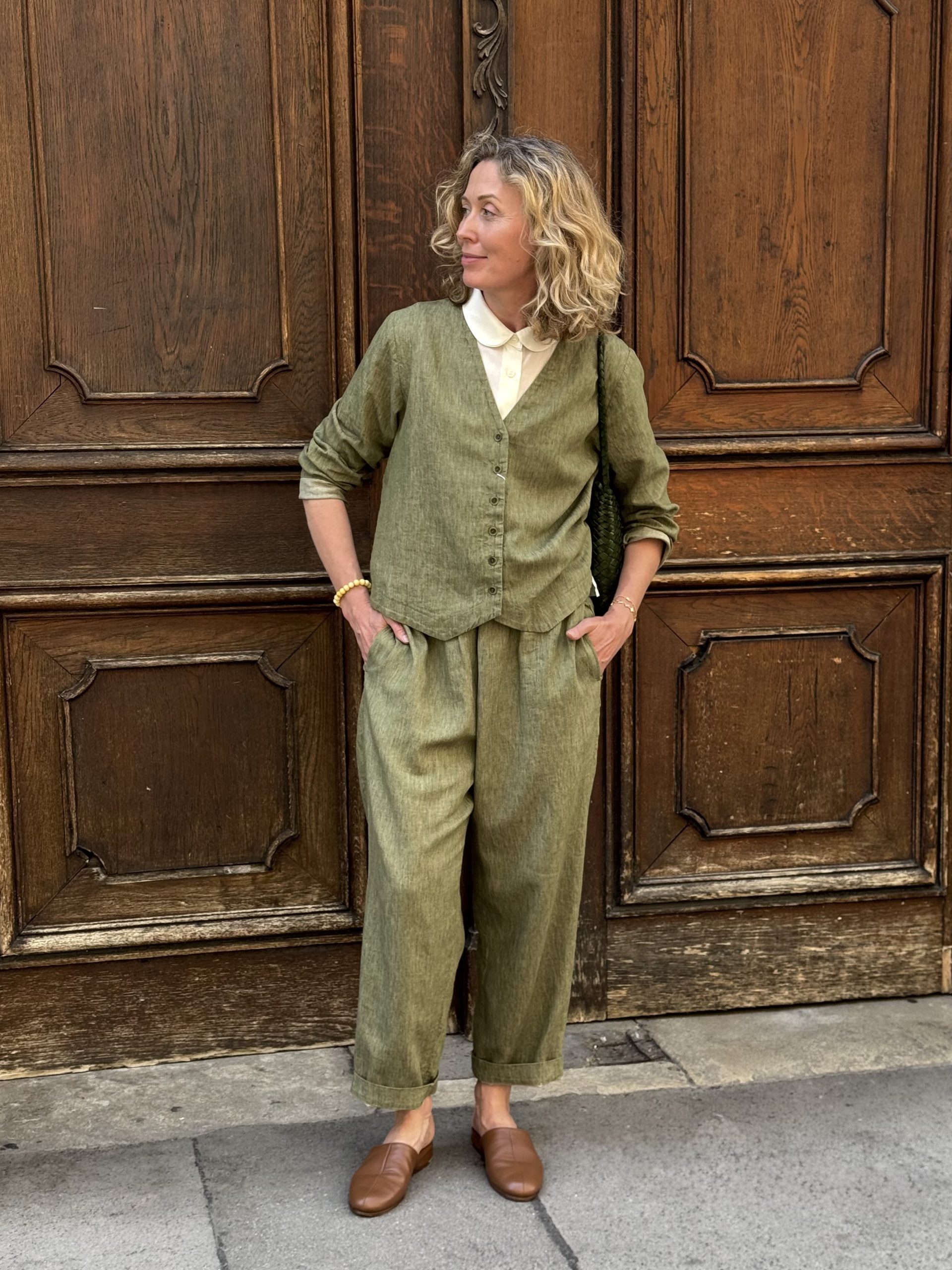 Balloon Denim Linen Pants