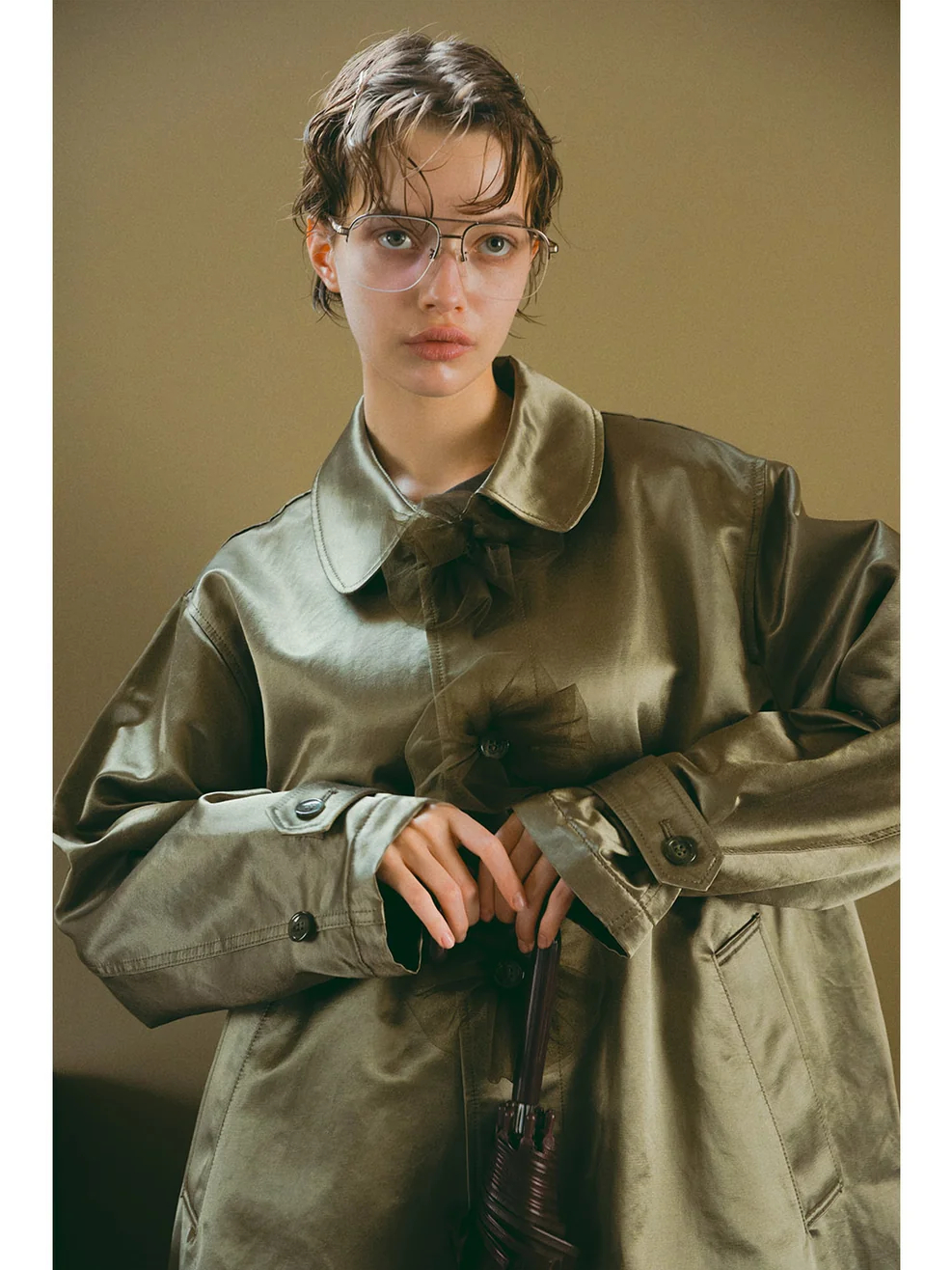 Flower Balmacaan Coat